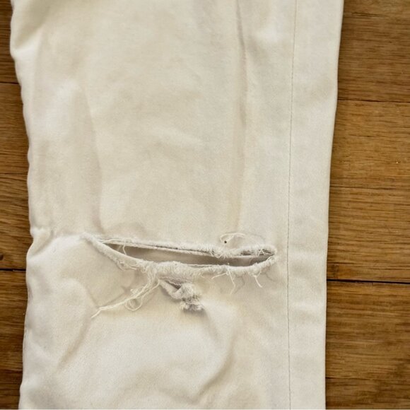 Cabi off-white slim distressed low rise boyfriend skinny  chino pants sz 4 b41 - Picture 7 of 9